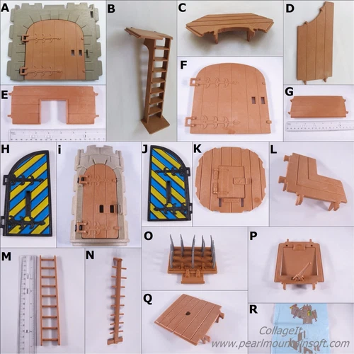 PLAYMOBIL VINTAGE 3666 CASTLE KNIGHT ARCH DOOR FLOOR STAIRS LADDER-NOTES!-CHOICE