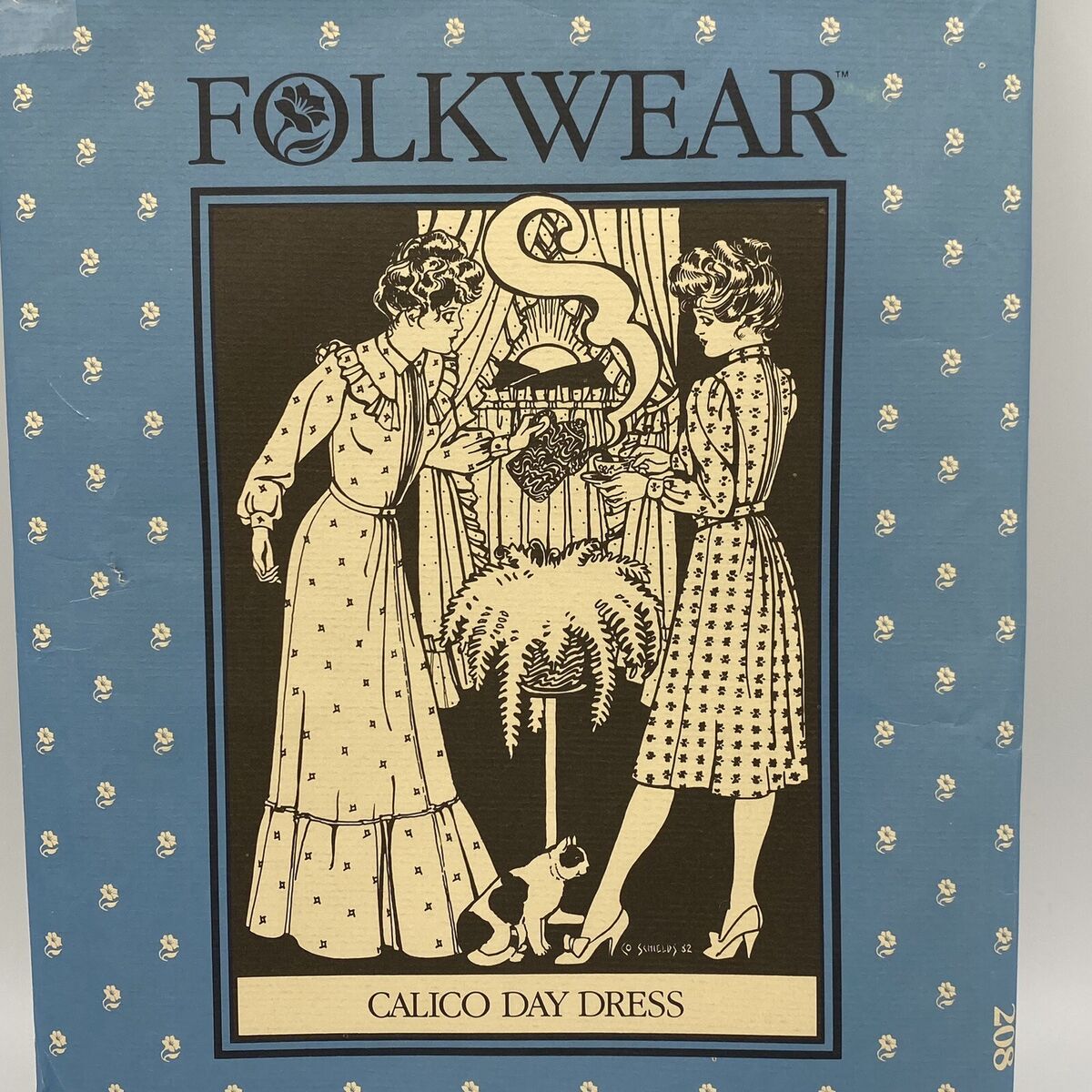 Folkwear Sewing Pattern #208 CALICO DAY DRESS Uncut & Cut UNUSED Pieces VTG 1982 Folkwear Sewing Pattern #208 CALICO DAY DRESS Uncut & Cut UNUSED Pieces VTG 1982
