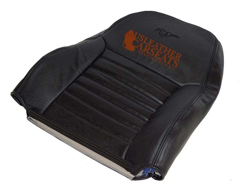 1999-2004 Ford Mustang Saleen S281 Driver Lean Back Leather Seat Cover Black - Image 4 of 4