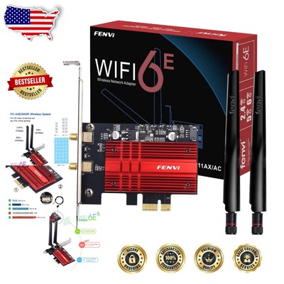 Next-Gen AX210 WiFi 6E Card with Bluetooth 5.3 - 5400Mbps Tri-Band Performance
