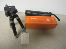 VINTAGE TELESAR 12 SECTION TRIPOD WITH CINEPANHEAD ,  BOX , CASE
