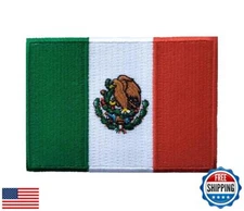 PatchClub Mexican Flag Patch, 3.15 inches - Iron On/Sew On, Parche Bandera de