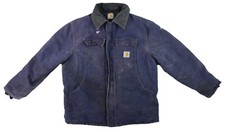 CARHARTT C03 Men s 3XL Blue Arctic Quilt Lined Duck Coat DISTRESSED