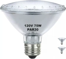 2 Pack H&Z Par30 Short Neck 75W 120V, 3000K Flood Light with E26 Medium Base