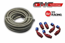AN-6 Stainless Steel PTFE Fuel Oil Line Hose 3.5M 12FT Swivel PTFE Fitting Kit