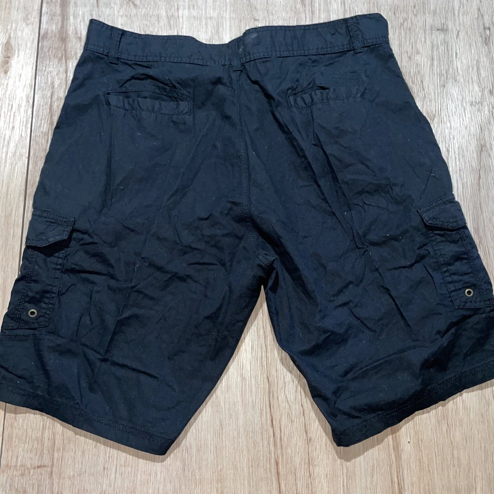 Pantalones Cortos Burnside Cargo Para Hombre 38 Negros Senderismo Entrepierna Ligera 11 pulgadas Frente Plano Foto 3 de 4