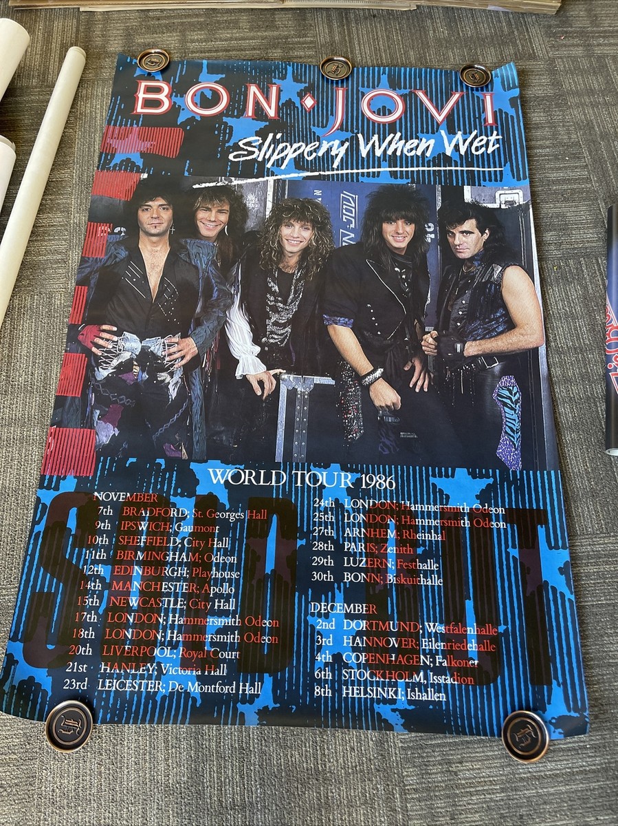 115 Bon Jovi poster Slippery When Wet Tour Record Subway Promo