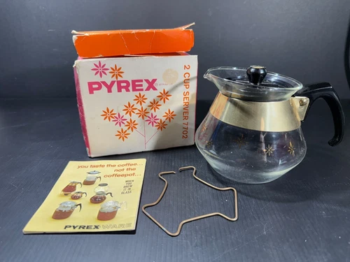 Vintage PYREX 2 Cup Coffee Server #7702 with Original Box