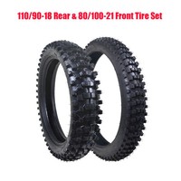 Tyre Tire Tube Set Front & Rear 110/90-18 And 80/100-21 Off Road Dirt Pit Bike Tyre Tire Tube Set Front & Rear 110/90-18 And 80/100-21 Off Road Dirt Pit Bike