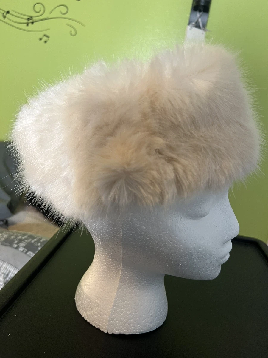 Cream faux fur hat deals