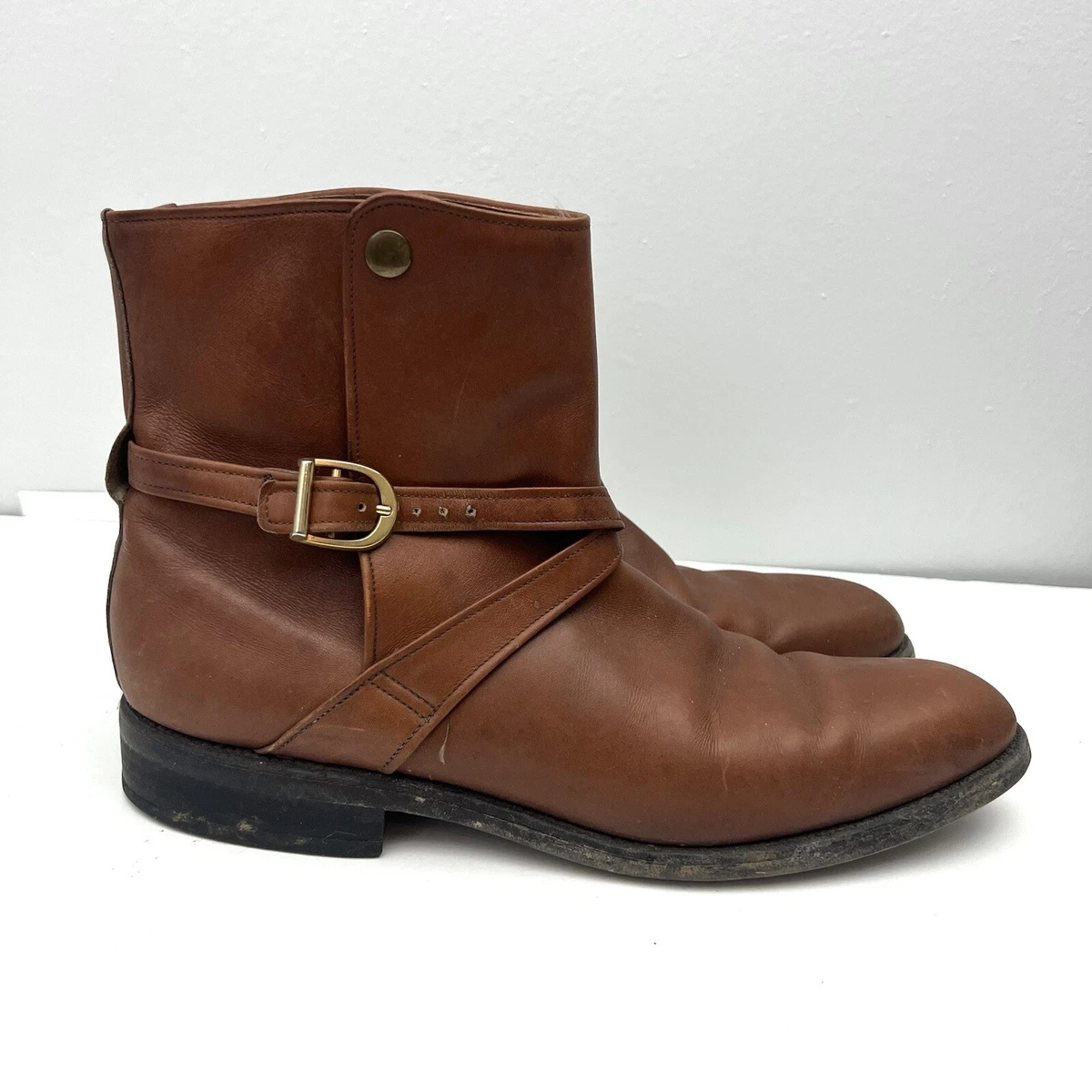 Allen Edmonds Ostendo St. George Ankle Strap Boots Men\'s sz 9.5 AA Narrow Johnston‎ & Murphy Boots Mens Size 9 Brown Suede Chukka  main image 4