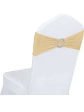 Obstal 48 PCS Spandex Stretch Chair Sashes Bows for Wedding Reception- Univer...