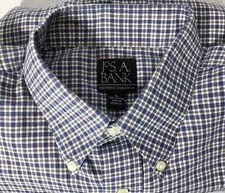 Jos. A. Bank Shirt Mens L Cotton Check Long Sleeve Button Down
