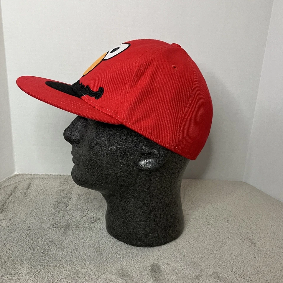 Sombrero Y2K Elmo Rojo Plaza Sésamo Muppet Ala Plana Ajustada Talla Única Elastizado Kidcore Foto 2 de 4