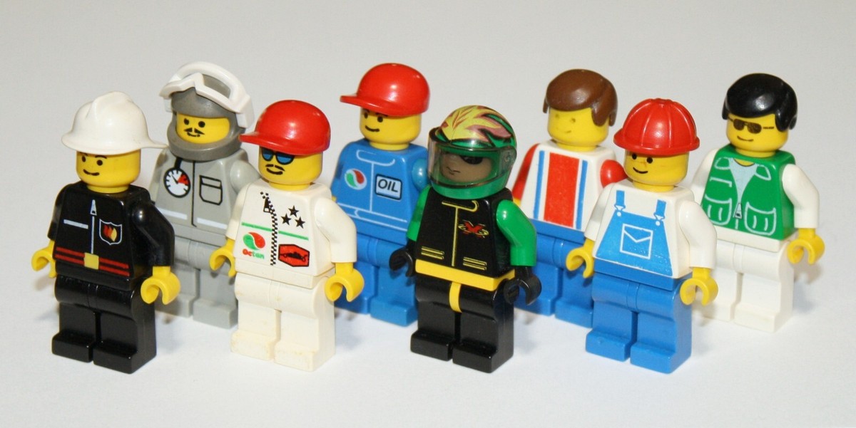 Lego Vintage Classic Town Minifigures Fireman Octan Race Construction  Workers
