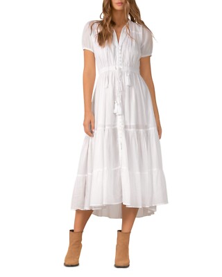 Elan Women's Cotton Long Daytime Maxi Dress S White B4HP