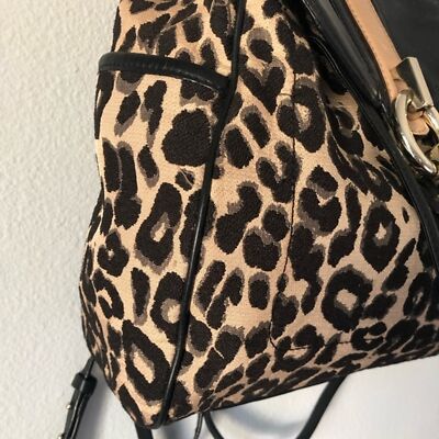 DVF Sutra Leopard Print Jacquard Backpack Diane von Furstenberg leather bag DVF Sutra Leopard Print Jacquard Backpack Diane von  main image 3