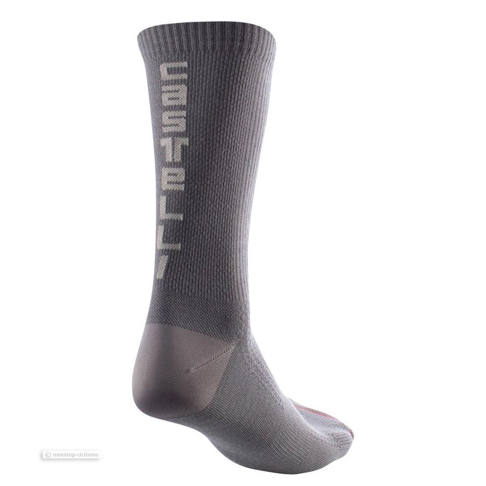 Calcetines de ciclismo de invierno Castelli BANDITO WOOL 18: GRIS NÍQUEL - Un par Foto 2 de 3