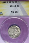 1916 D ANACS AU55 BUFFALO NICKEL #B52322