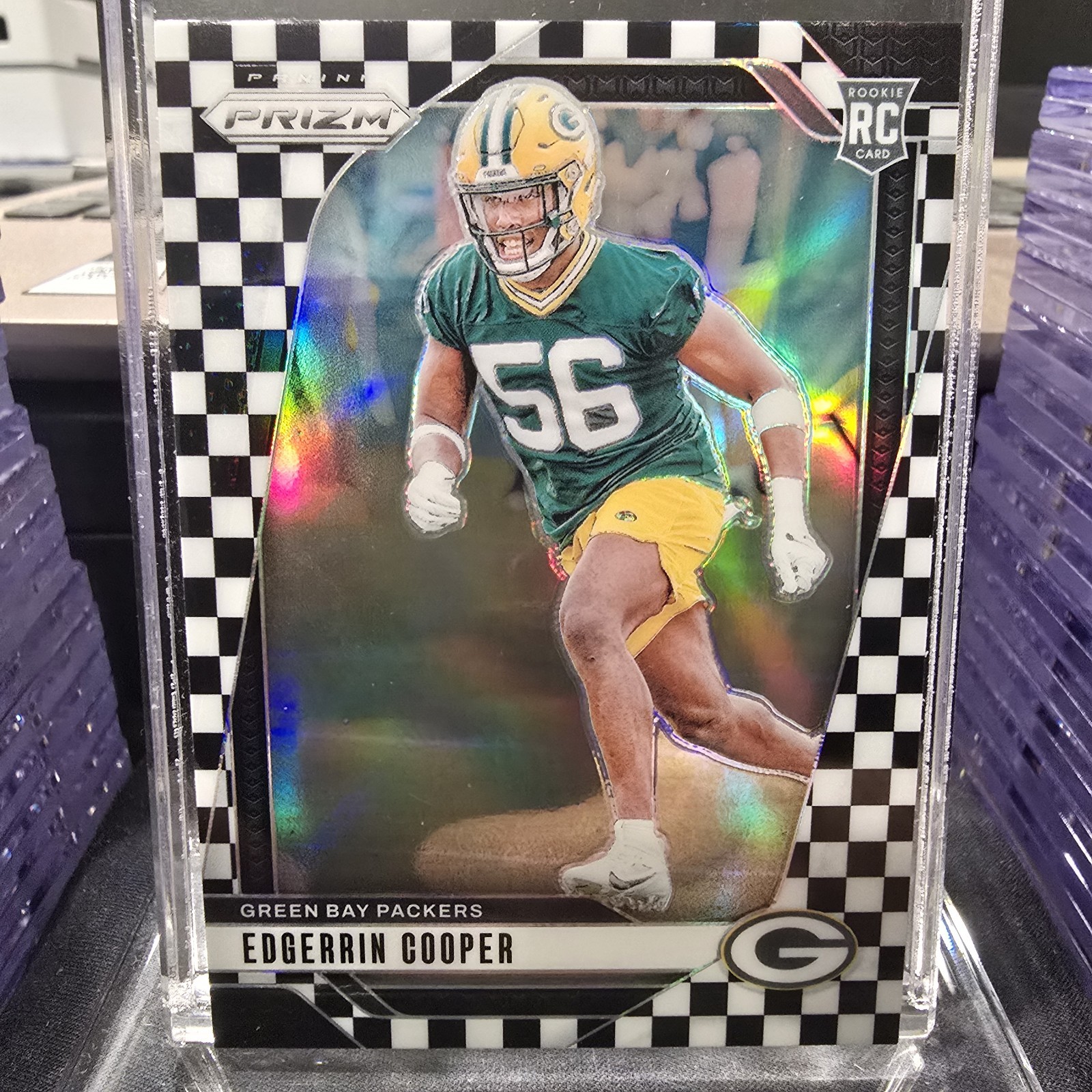 2024 Panini Prizm: Edgerrin Cooper #331 Black & White Checker Prizm (RC) Packers