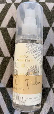 Good Chemistry GARDENIA PALM Body Mist Spray 4.25 fl oz with Essential Oils