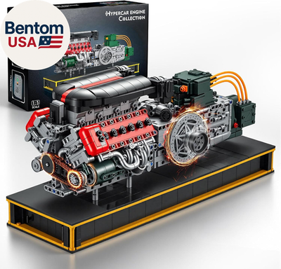 #ad V12 Engine Model Kit That Runs MOC Build Your Own Engineering Building Kit with $167.71