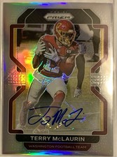 2021 Panini Prizm Football #208 Terry McLaurin Silver Prizm Auto Commanders