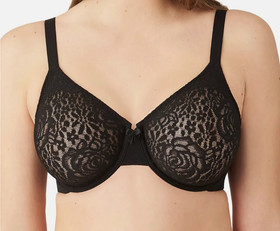 Wacoal 851205 Halo Lace Underwire Bra Polyamide Mid Coverage Cups MSRP $58 NWT