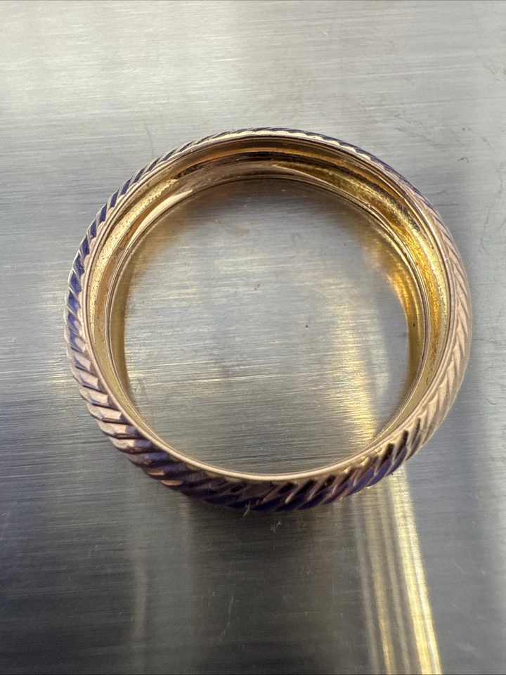 14K 玫瑰金 Milor 意大利钻石切割戒指 尺寸 8 1.5 克 — 第 3/4 张图片