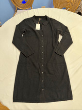 NWT Quince Women's Button-Up Sweater Dress Black Size XL New