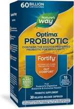 Fortify Optima Probiotic for Adults, 60 Billion Live Cultures, 15 Strains, Gut C