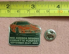 Mid America Designs Corvette Funfest September 20-21, 2003 Souvenir Lapel Pin