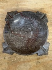 Carved Stone Aztec Mayan Calendar Ashtray 6&rdquo; Mexican Style NEW Unused