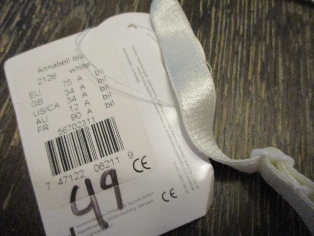 Sujetador ANNABELL 2126 DE AMOENA, TALLA 34A, NUEVO CON ETIQUETAS Encaje Sexy Foto 4 de 4