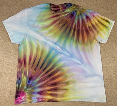 Handmade Ice Tie Dye T-Shirt 2XL Mens Womens Soft Cotton Gravity Fanfold