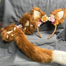 Forum Novelties Brown White Fox Ears Headband and Tail Costume Set