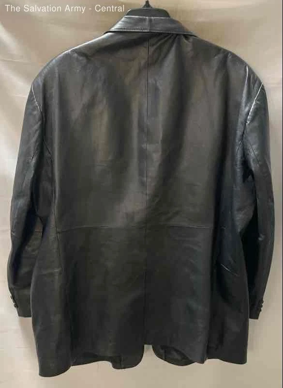 J. Ferrar Mens Black Long Sleeve Collared Pockets Button Front Jacket Size 2XL - Image 2 of 4