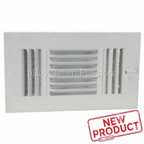 Air Register 4" x 8" Duct Size Wall Ceiling White 3-Way AC Conditioning Heat NEW