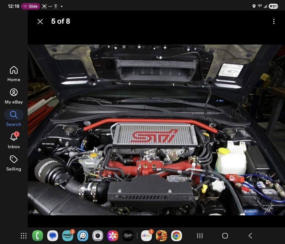 Soporte de puntal delantero Perrin PSP-SUS-051RD para 02-07 Subaru WRX/STI Foto 4 de 4