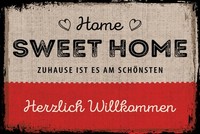 Blechschild 20X30 Cm Home Sweet Home Herzlich Willkommen Deko Geschenk Schild