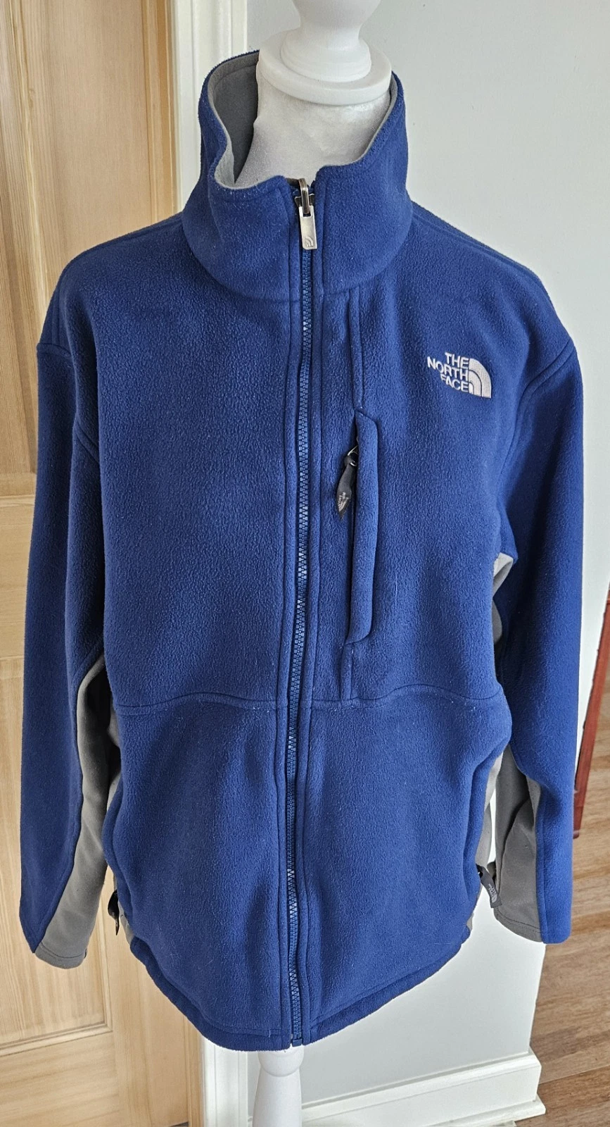 The North Face Blue/Gray Fleece Full Zip Jacket Men's M/ Wmn's L Zip Pockets