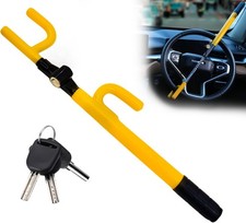 Ultra Secure Steering Wheel Lock Anti-Theft Car Device Dual Hook Metal Bar