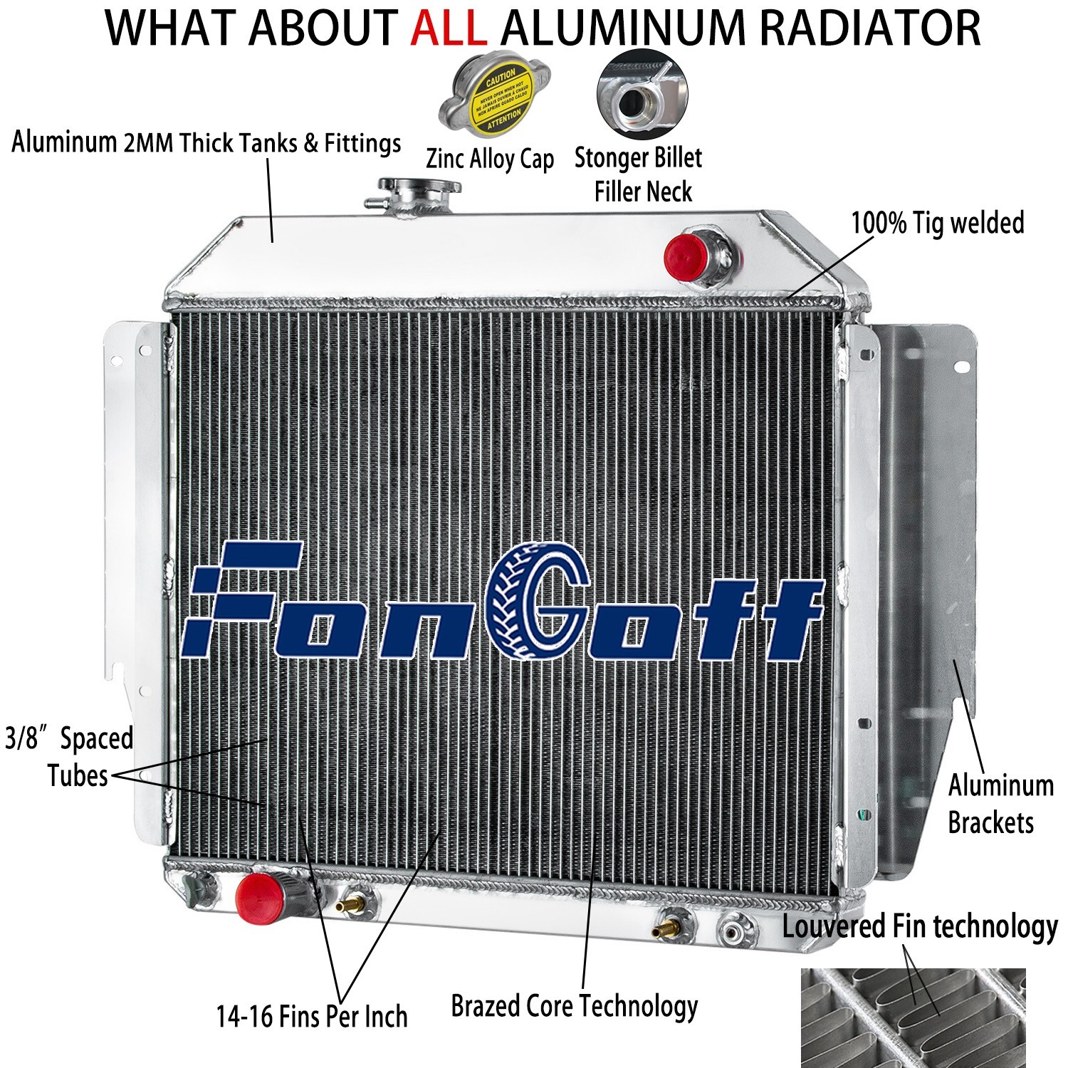 3-Row Radiator For 1979-91 Ford E100 E150 E250,E350 Econoline Club Wagon 5.8L AT