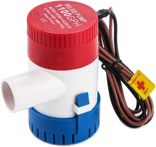 Dontmiss Submersible Boat Bilge Water Pump Non-automatic, 1100gph Three Wires 