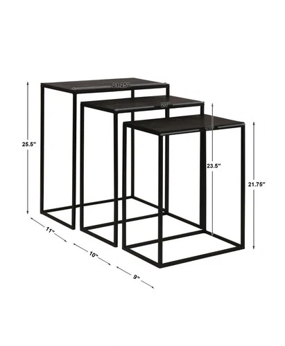 Coreene - 25.5 Inch Nesting Table (Set of 3) Accent Furniture Uttermost 25050 - Picture 4 of 12