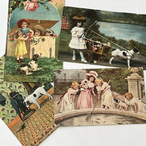 Antiguo Lote de 4 Adorables Niñas Jack Russell Perro - Imagen 1 de 9