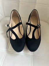  Black suede effect mary jane shoes size 5E Wide fit from J D Williams