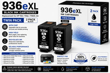 936XL 936e Black Ink 2-Pack for HP OfficeJet Pro 9730e 9135e 9120e 9110