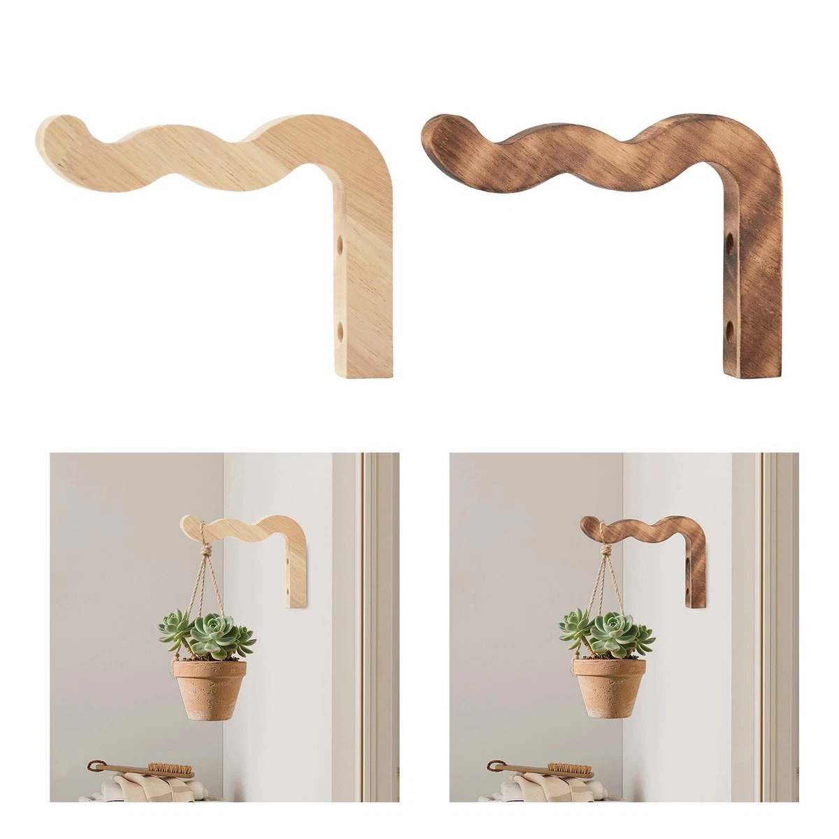 Holz Hngende Pflanzenhaken L-frmig  Wandhalterung Fr Blumenampeln &  Zimmerpflanzen Indoor & Outdoor