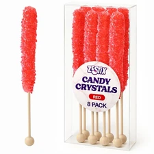 Red Rock Candy Sticks – Cherry Flavor – 8 Count – Individually Wrapped –...